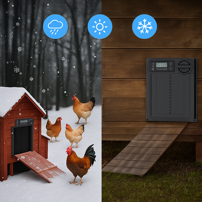 Automatische Hühnerklappe ohne Strom oder Verkabelung | CoopGuard