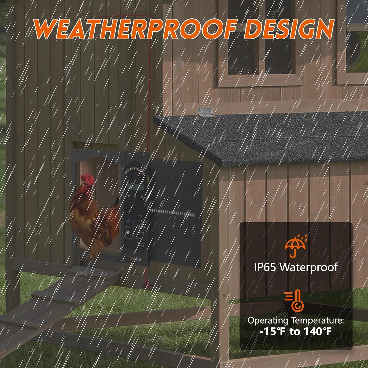 Automatische Hühnerstalltür mit Lichtsensor und Timer | Henlock