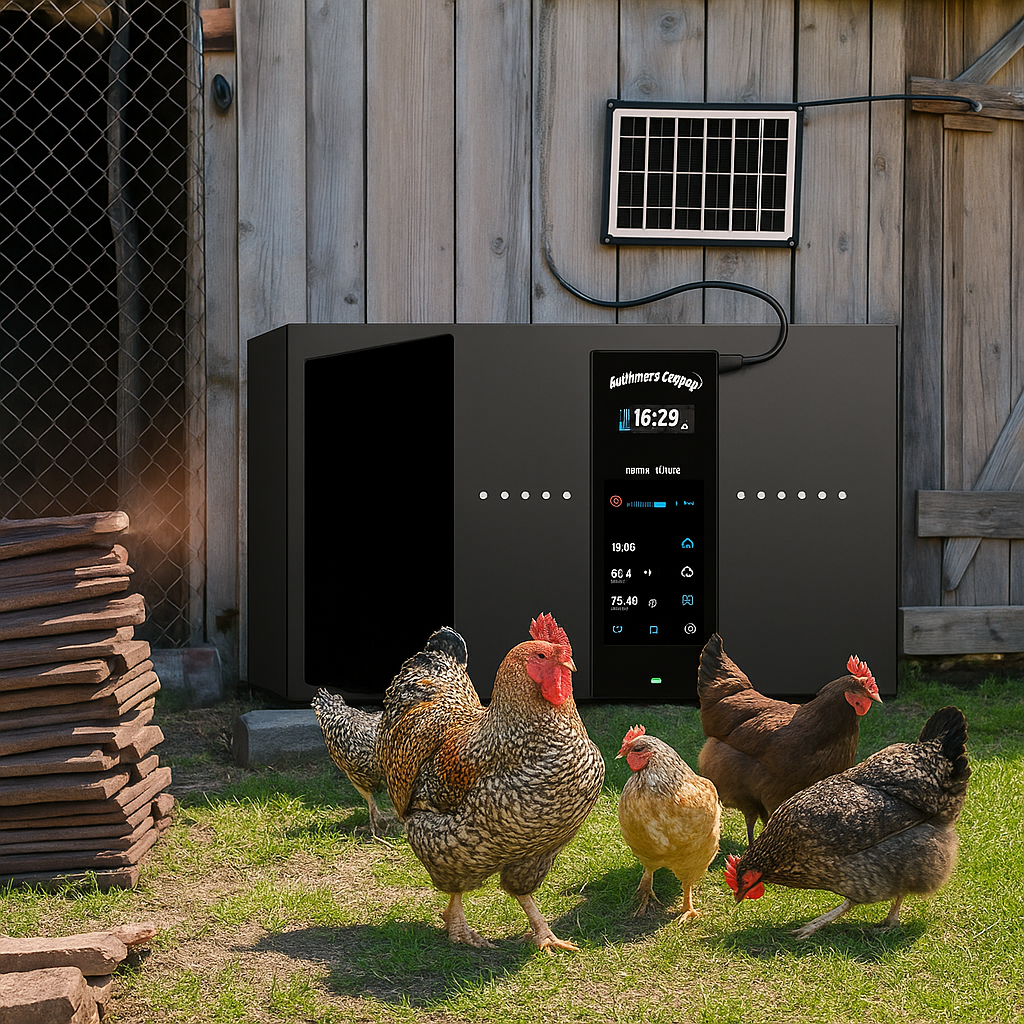 Automatische Hühnerstalltür mit Lichtsensor und Timer | Henlock