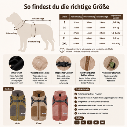 Balto | Hundejacke mit Fleece und Geschirr