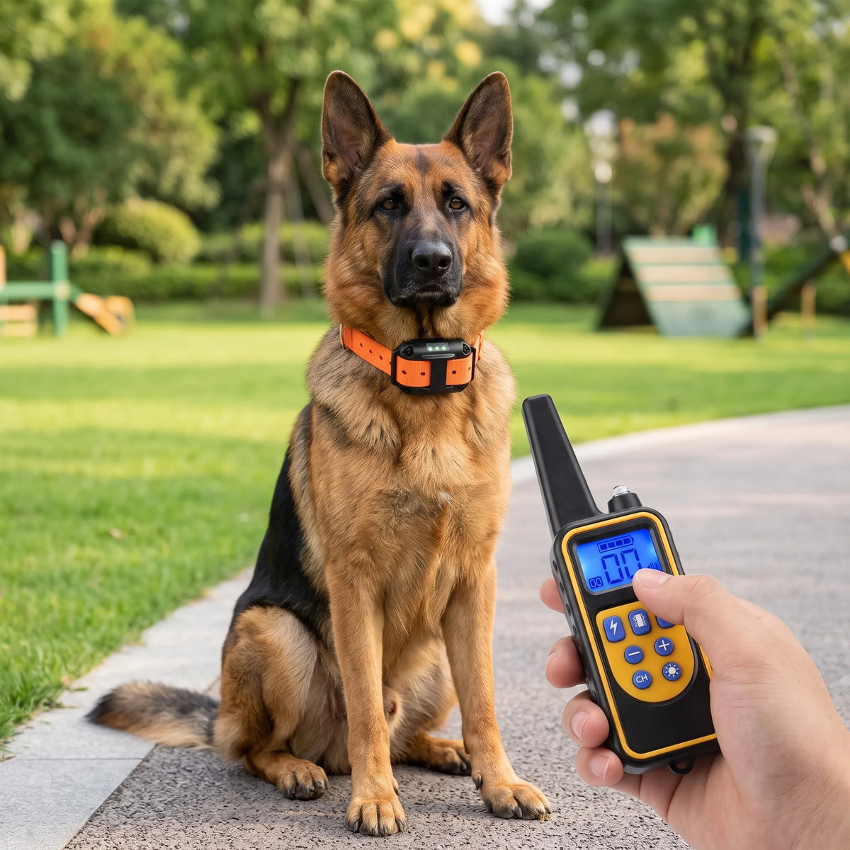 Bellvo | Anti-Bell-Halsband mit Fernbedienung für Schäferhunde, 3 Modi und 100 Stufen