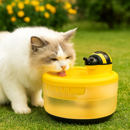 Mara | Haustier-Trinkbrunnen für Hunde und Katzen – Frisches Wasser im Bienen-Design