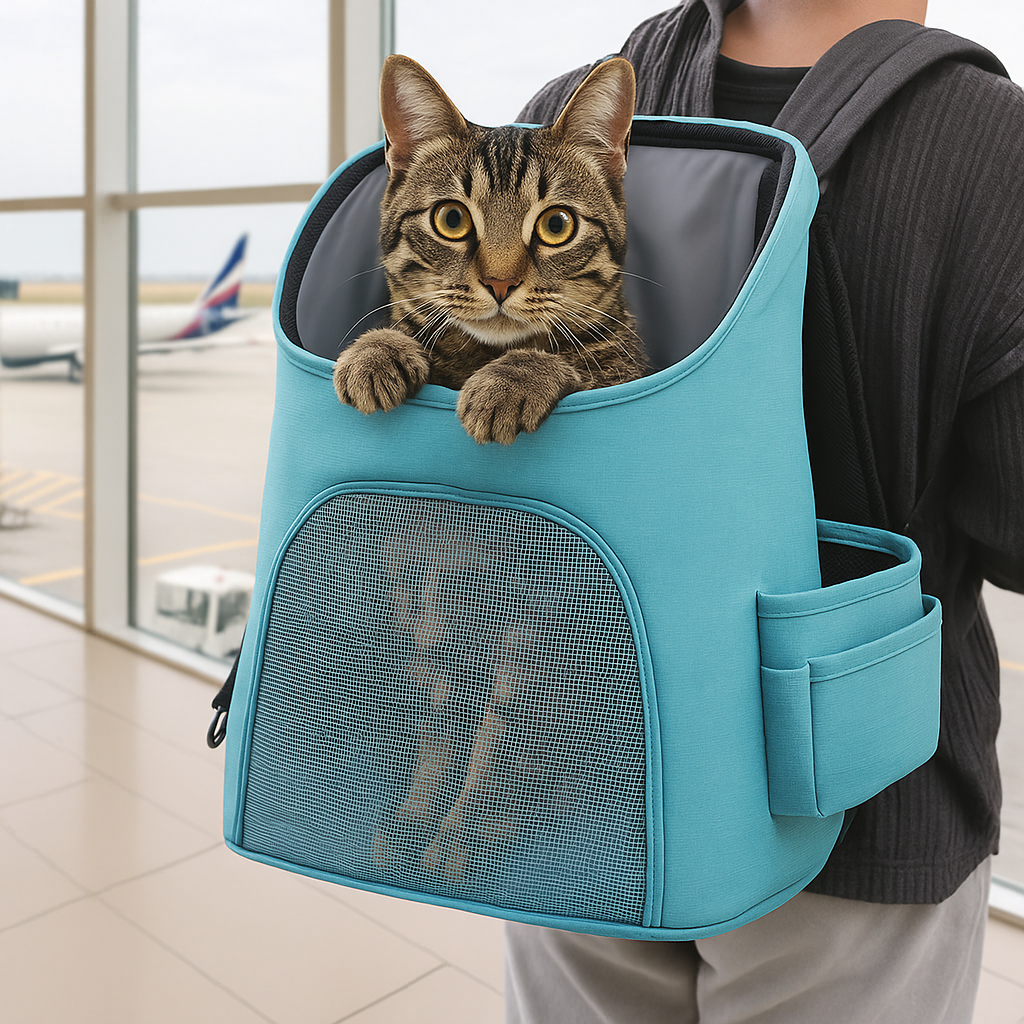 Kiko | Haustier Tragerucksack mit Netzfenster für kleine Hunde und Katzen