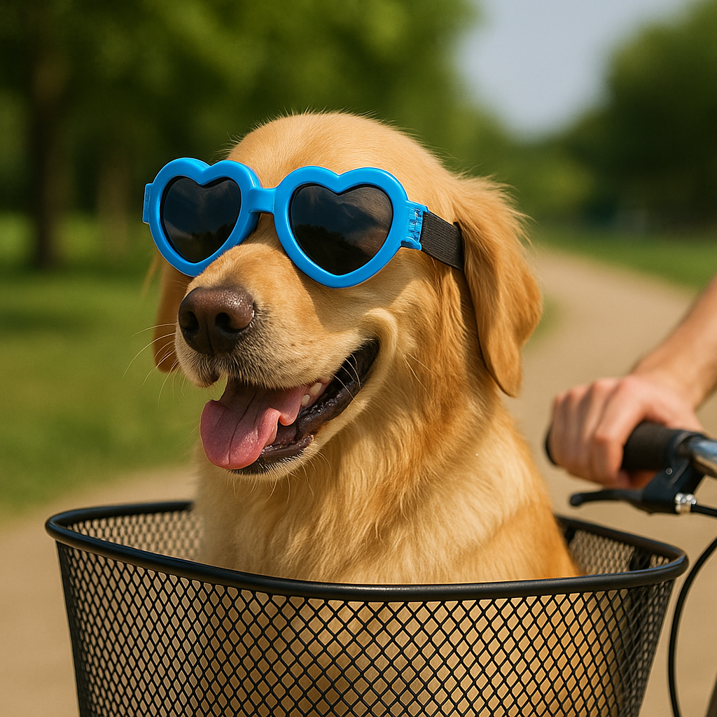 Carrie | Hundebrille in Herzform mit UV-Schutz und verstellbarem Band