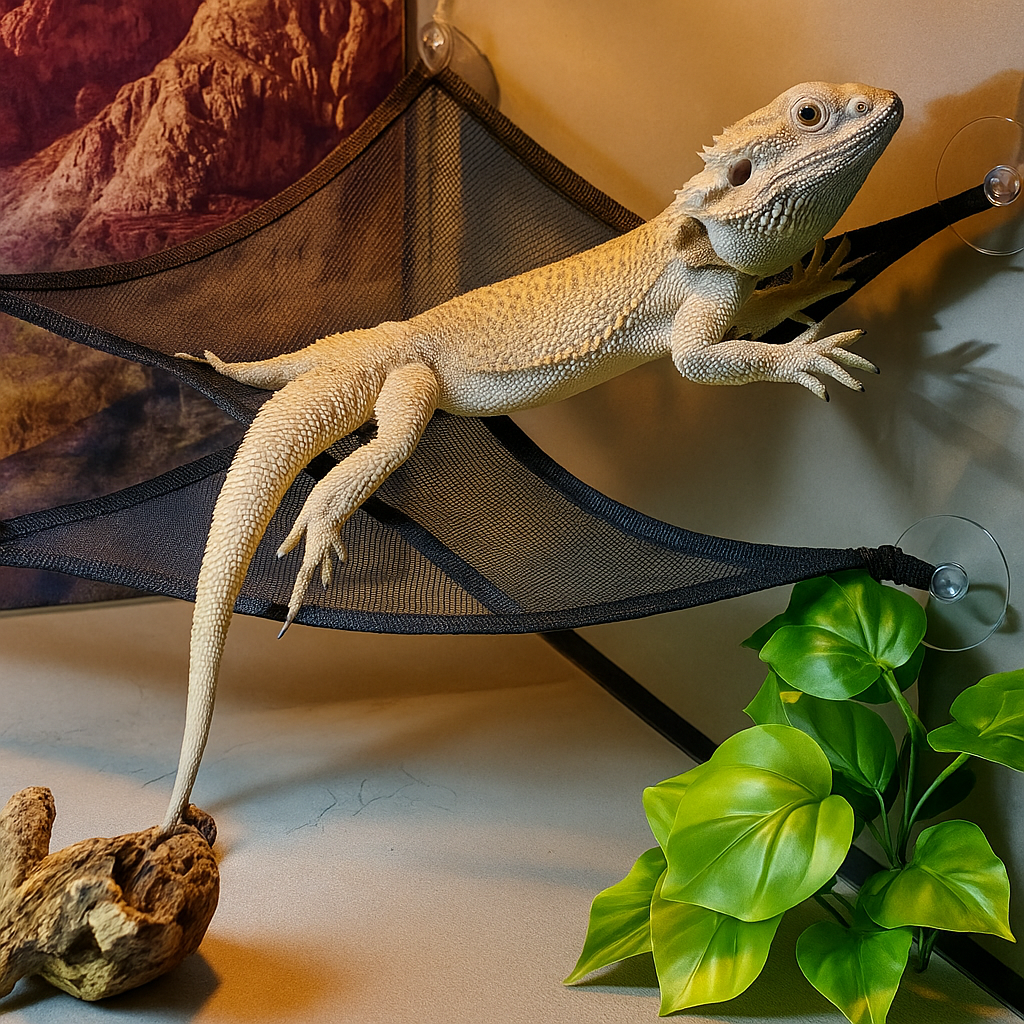 Rango | Reptilien Hängematte mit Saugnäpfen – Netzliege für Terrarium und Glasflächen