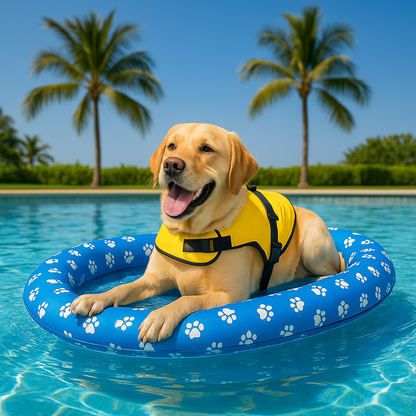 Colino | Aufblasbare Hundebadewanne mit Blumenmuster für drinnen & draußen