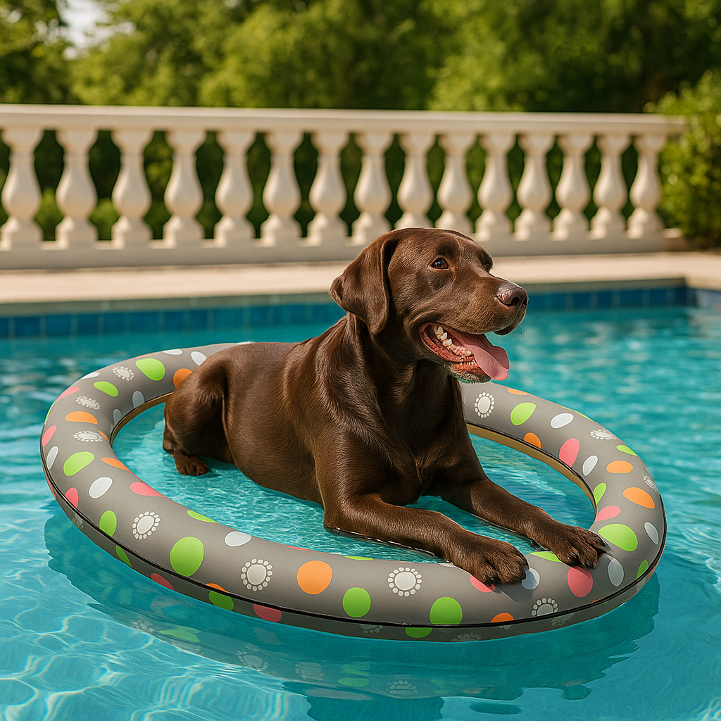 Colino | Aufblasbare Hundebadewanne mit Blumenmuster für drinnen & draußen