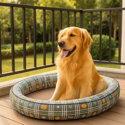 Colino | Aufblasbare Hundebadewanne mit Blumenmuster für drinnen & draußen