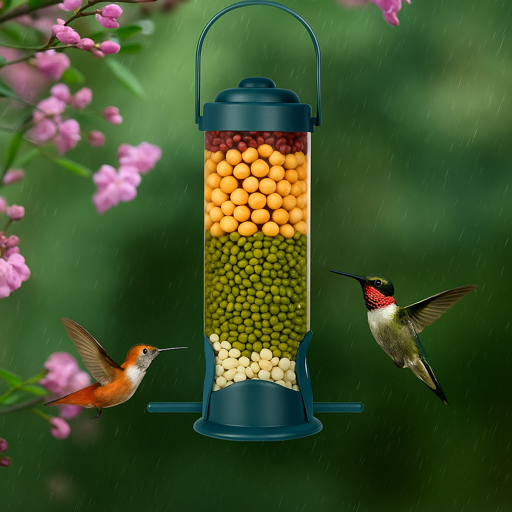 Garry | Vogelfutterspender für Garten – Eichhörnchensicher & sauber