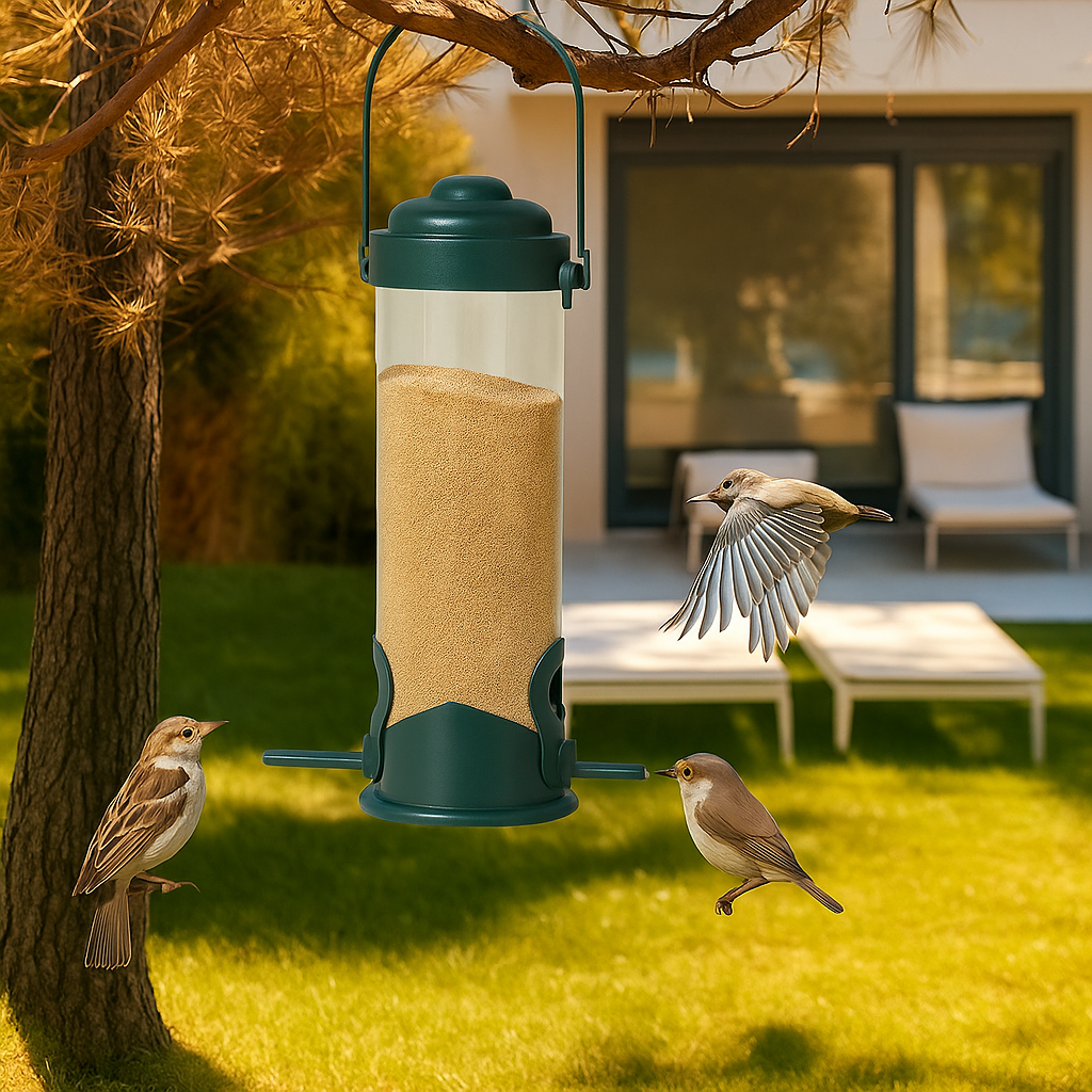 Garry | Vogelfutterspender für Garten – Eichhörnchensicher & sauber