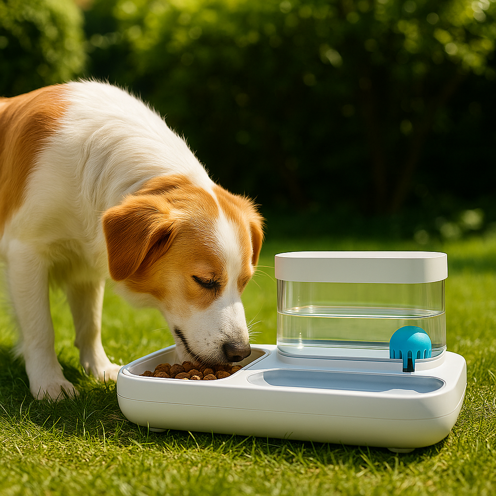 Olmir | Automatischer Futter und Wasserspender für Haustiere