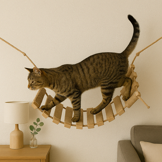 Mavi | Katzenbrücke zur Wandmontage mit Sisalseil
