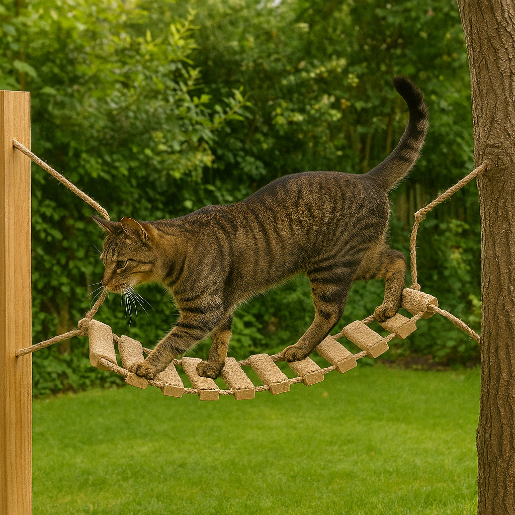 Mavi | Katzenbrücke zur Wandmontage mit Sisalseil