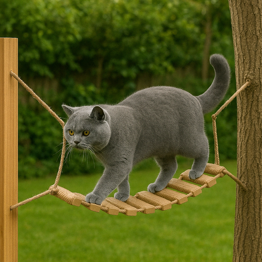Mavi | Katzenbrücke zur Wandmontage mit Sisalseil