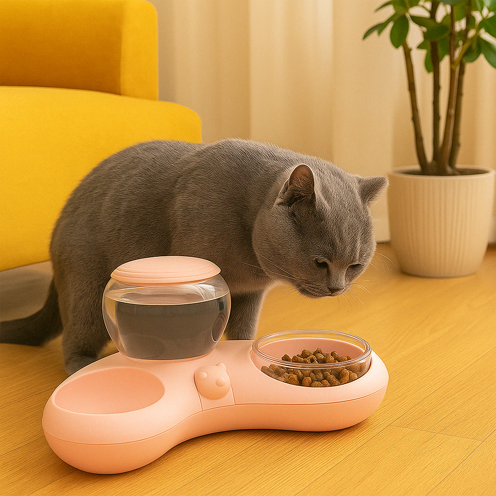 Zazu | Futter- und Wassernapf mit automatischer Wasserzufuhr für Haustiere