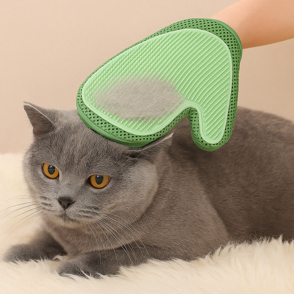 Lani | Pflegehandschuh für Katzen mit Haarentfernung und Massagefunktion