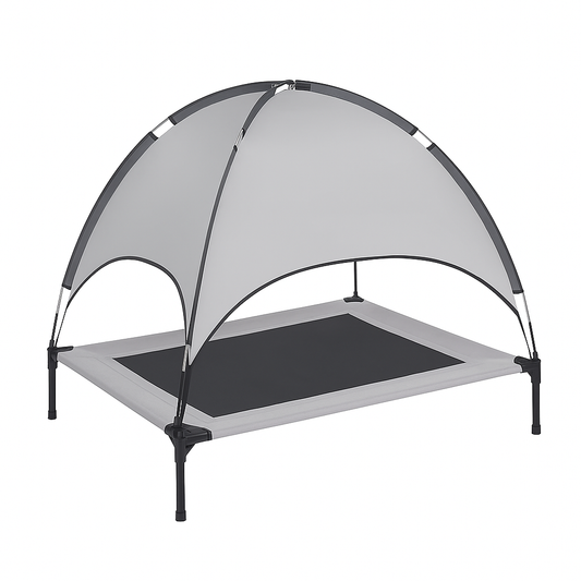 Darcy | Hundeliege mit Gestell und Sonnendach Tragbares Outdoor Hundebett