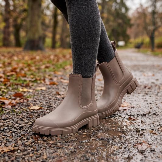 Chelsea-Regenstiefel Mit Grober Profilsohle