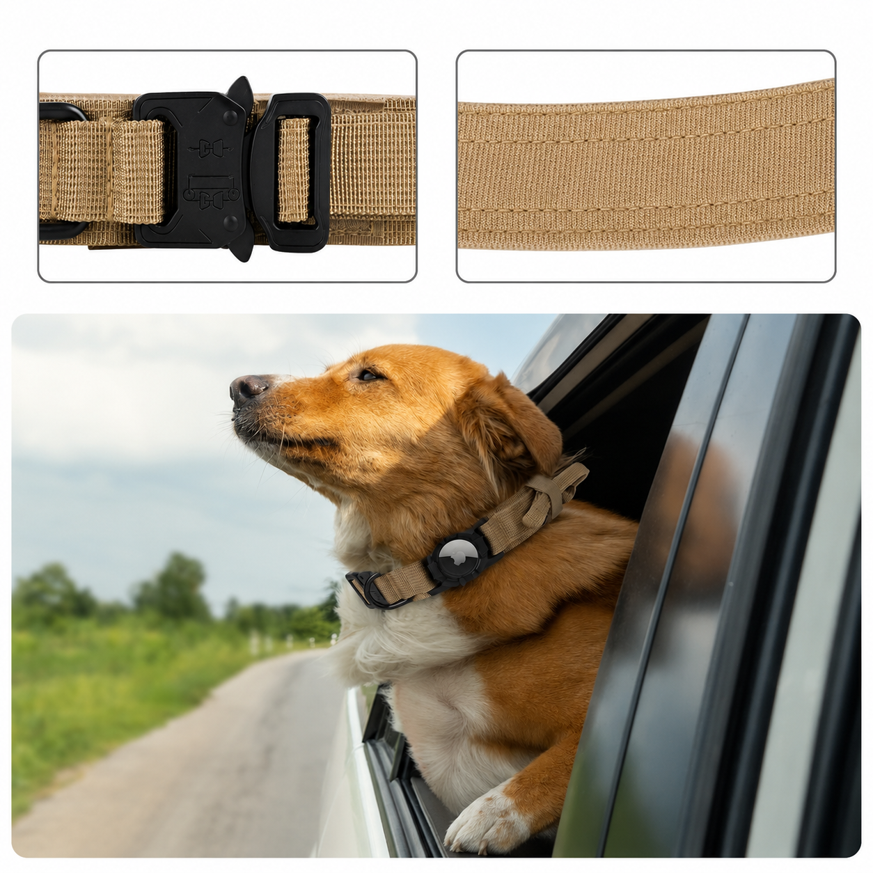 Conrad | Taktisches Hundehalsband mit Airtag-Halterung
