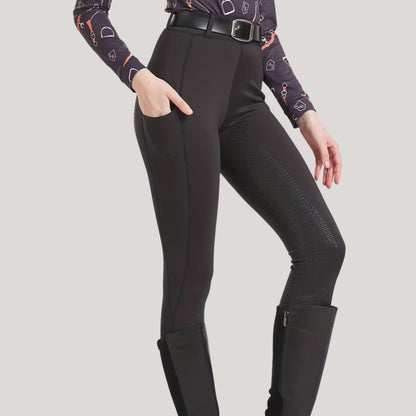 Damen Reithose mit Vollsilikonbesatz und hohem Bund | Ravelo
