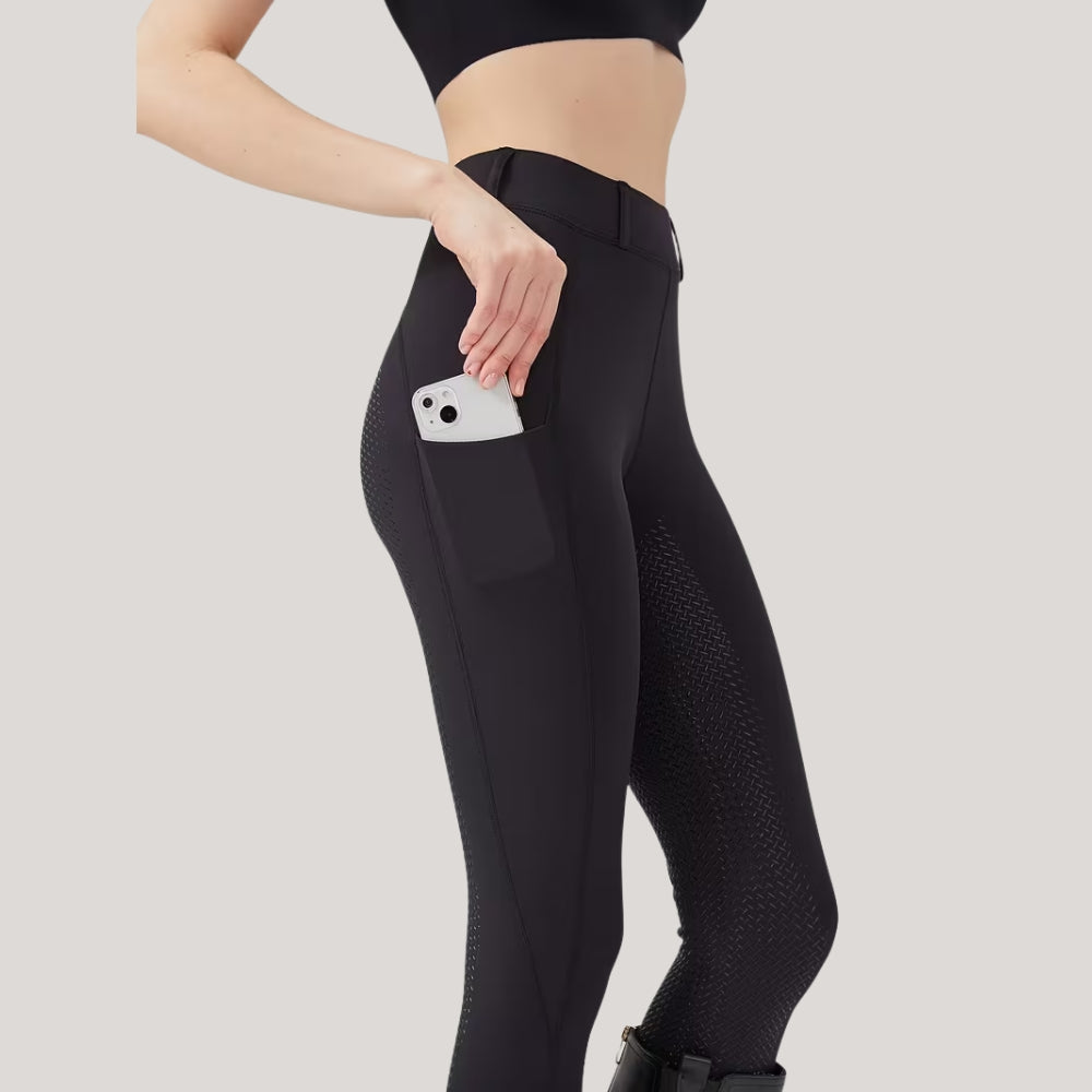 Damen Reithose mit Vollsilikonbesatz und hohem Bund | Ravelo