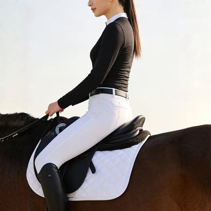 Damen Reitshirt Nylon Stretch Langarm Turnierstil | Pelvion
