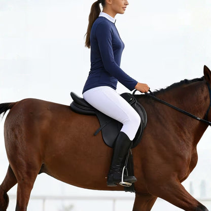 Damen Reitshirt Nylon Stretch Langarm Turnierstil | Pelvion