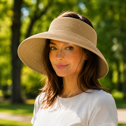 Damen Sommerhut UPF 50+ UV Stroh fuer Hundespaziergaenge | Perdon