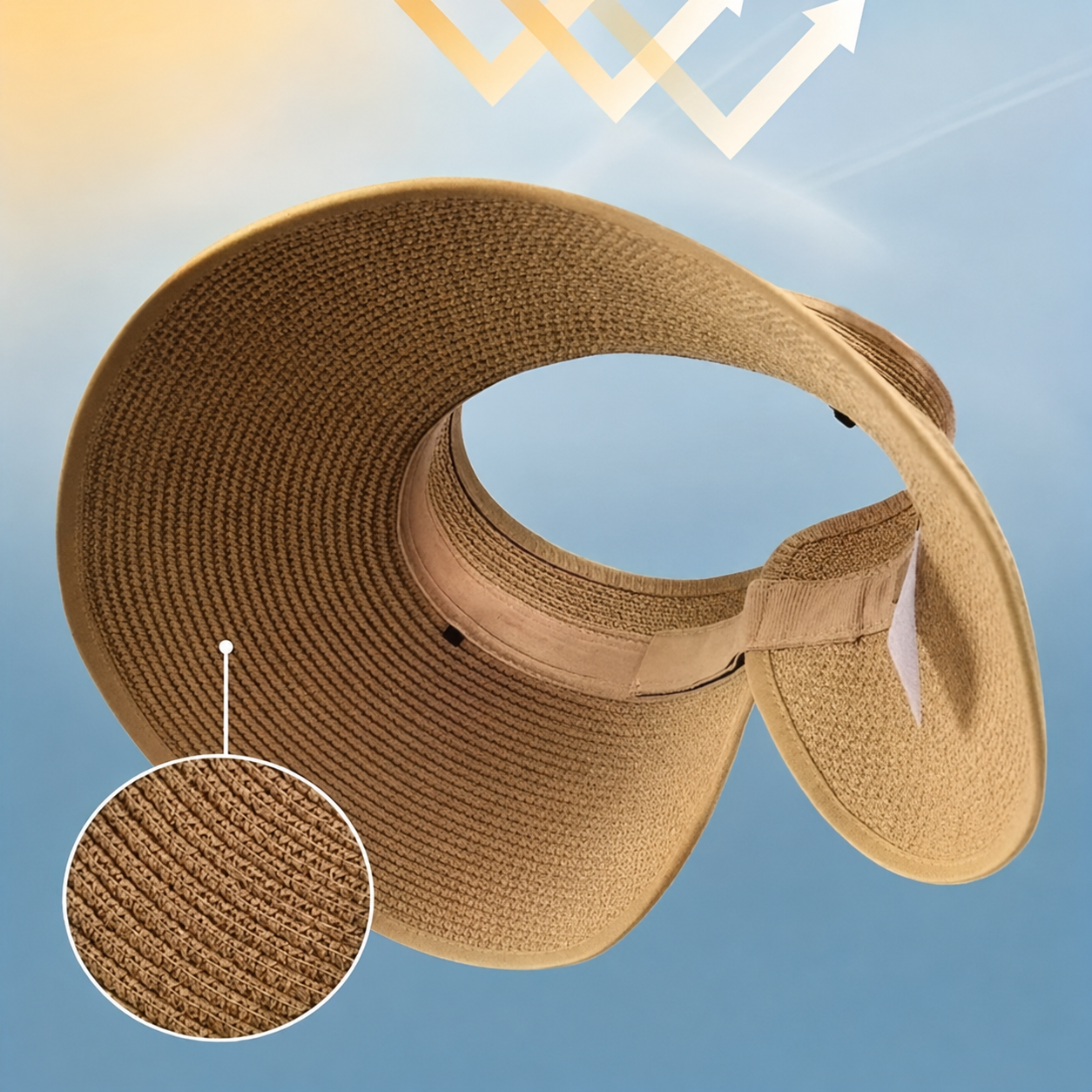 Damen Sommerhut UPF 50+ UV Stroh fuer Hundespaziergaenge | Perdon