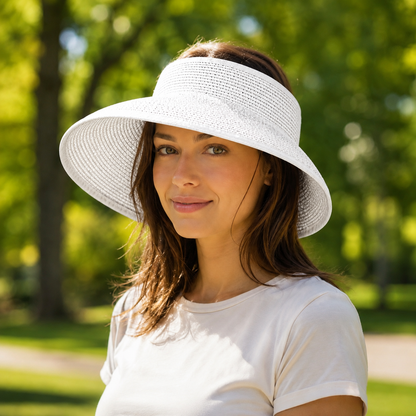 Damen Sommerhut UPF 50+ UV Stroh fuer Hundespaziergaenge | Perdon
