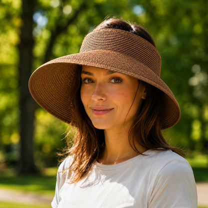 Damen Sommerhut UPF 50+ UV Stroh fuer Hundespaziergaenge | Perdon