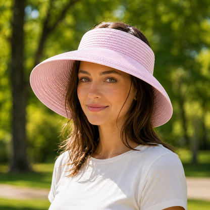 Damen Sommerhut UPF 50+ UV Stroh fuer Hundespaziergaenge | Perdon