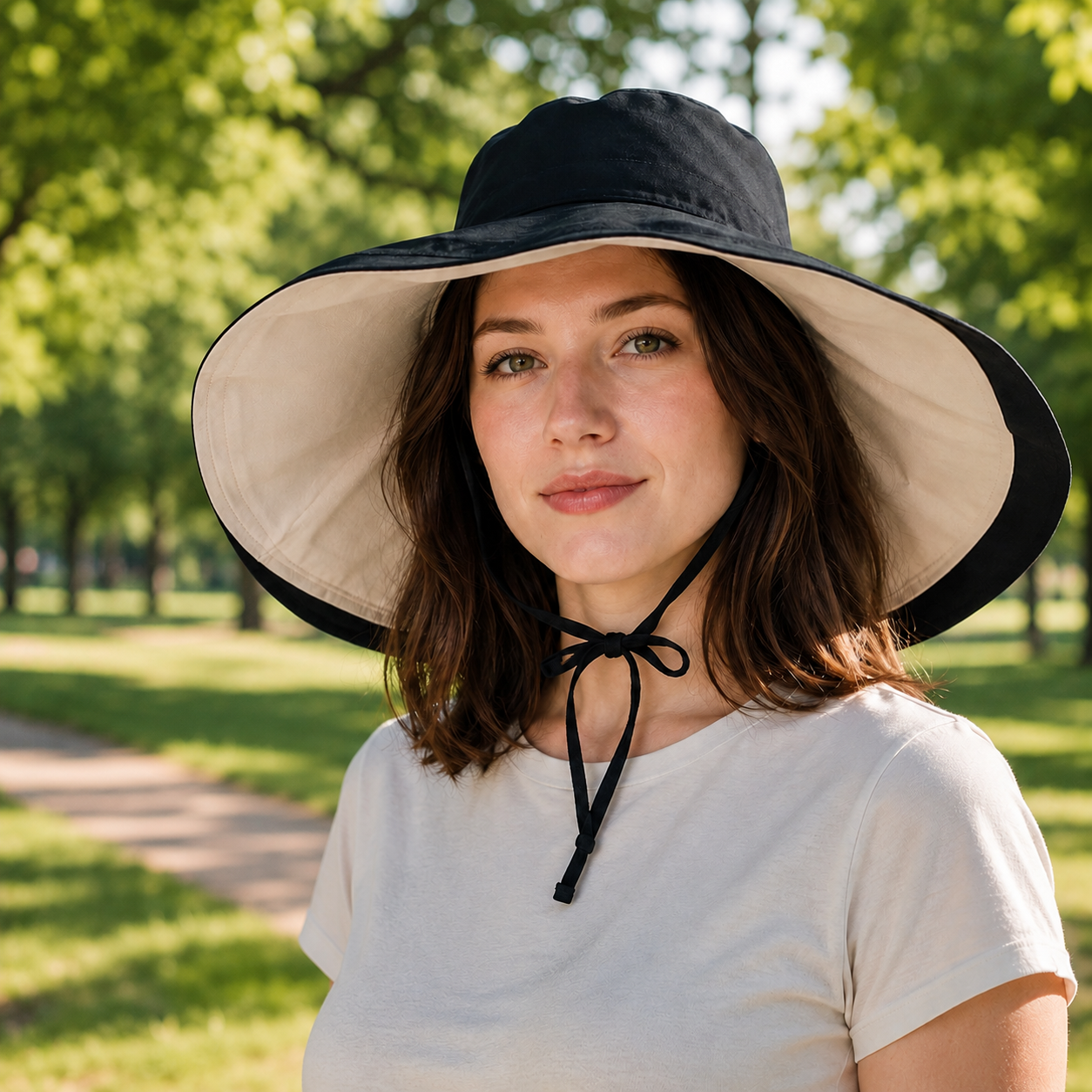 Damen Sommerhut UPF 50+ UV wendbar fuer Hundespaziergaenge | Zorven