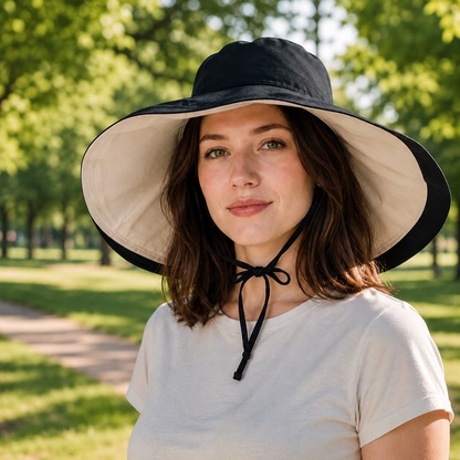 Damen Sommerhut UPF 50+ UV wendbar fuer Hundespaziergaenge | Zorven