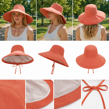 Damen Sommerhut UPF 50+ UV wendbar fuer Hundespaziergaenge | Zorven