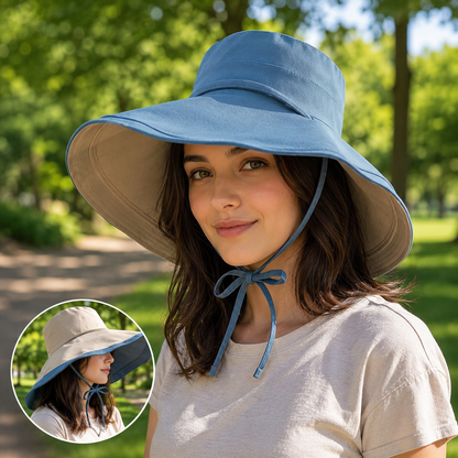 Damen Sommerhut UPF 50+ UV wendbar fuer Hundespaziergaenge | Zorven