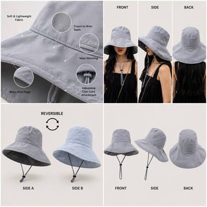 Damen Sommerhut UPF 50+ UV wendbar für Hundespaziergänge | Zorven
