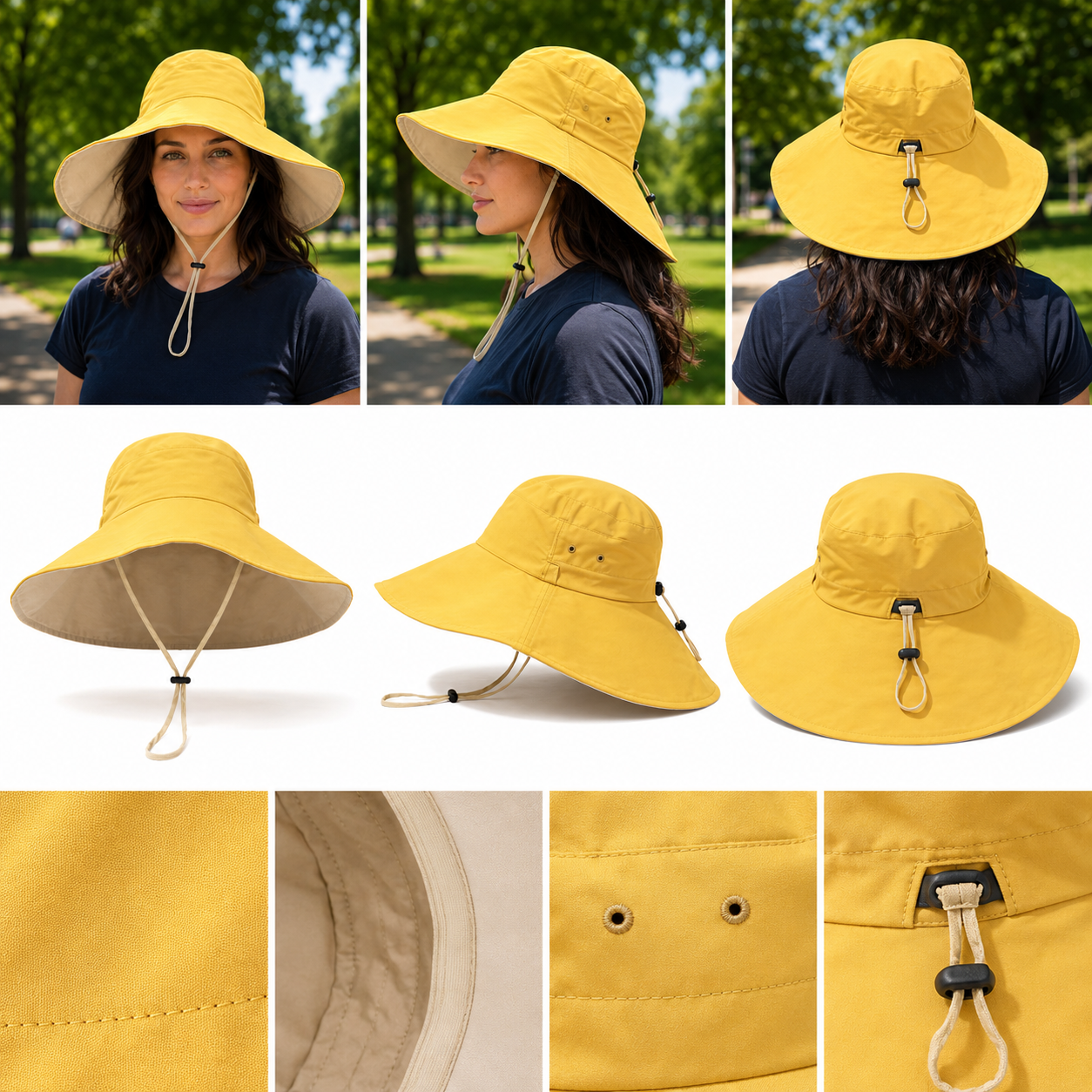 Damen Sonnenhut UPF 50+ UV fuer sonnige Hundespaziergaenge | Kervon