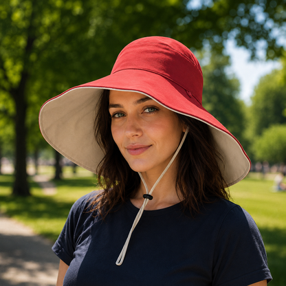 Damen Sonnenhut UPF 50+ UV fuer sonnige Hundespaziergaenge | Kervon