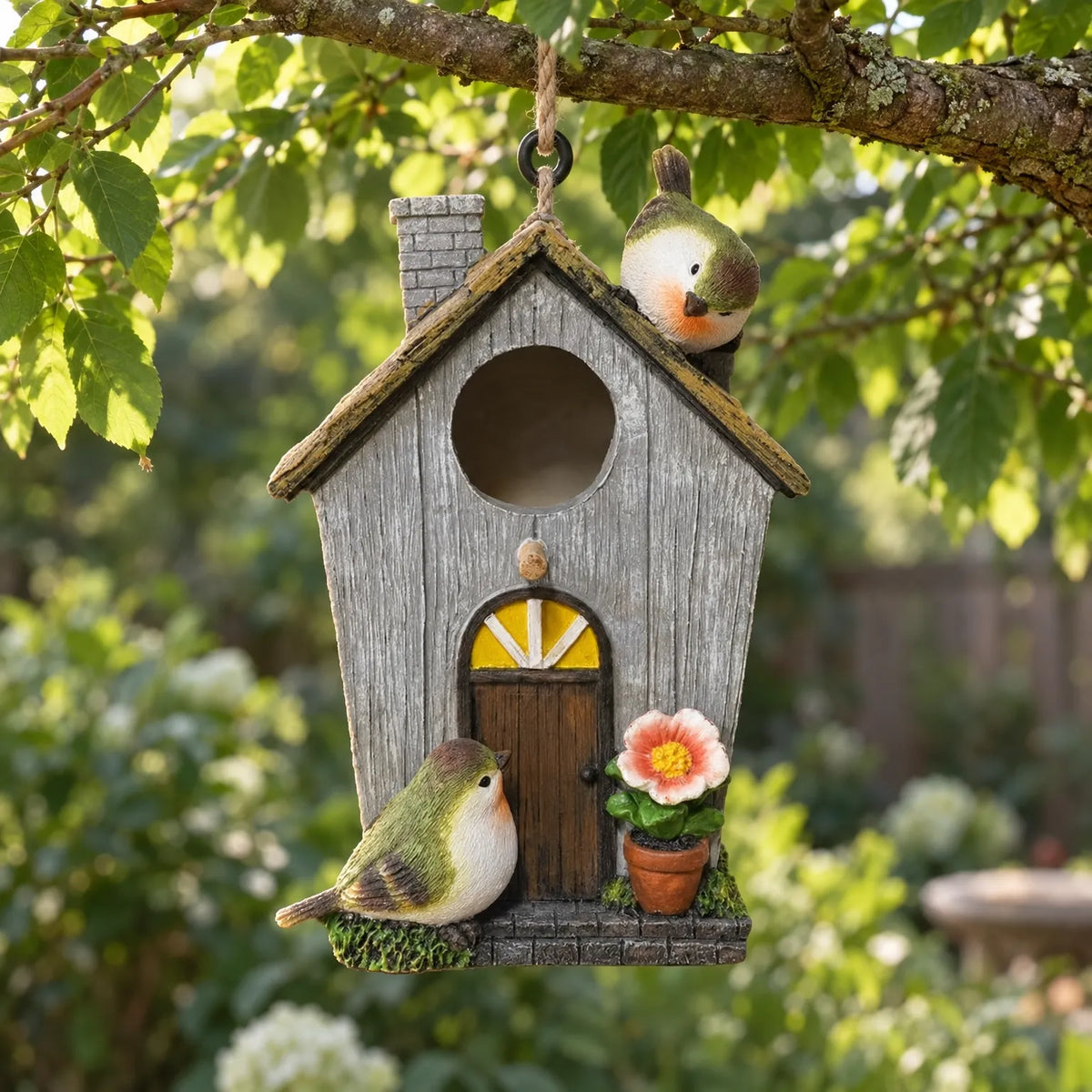 Dekoratives Vogelhaus Mit Bemalten Details