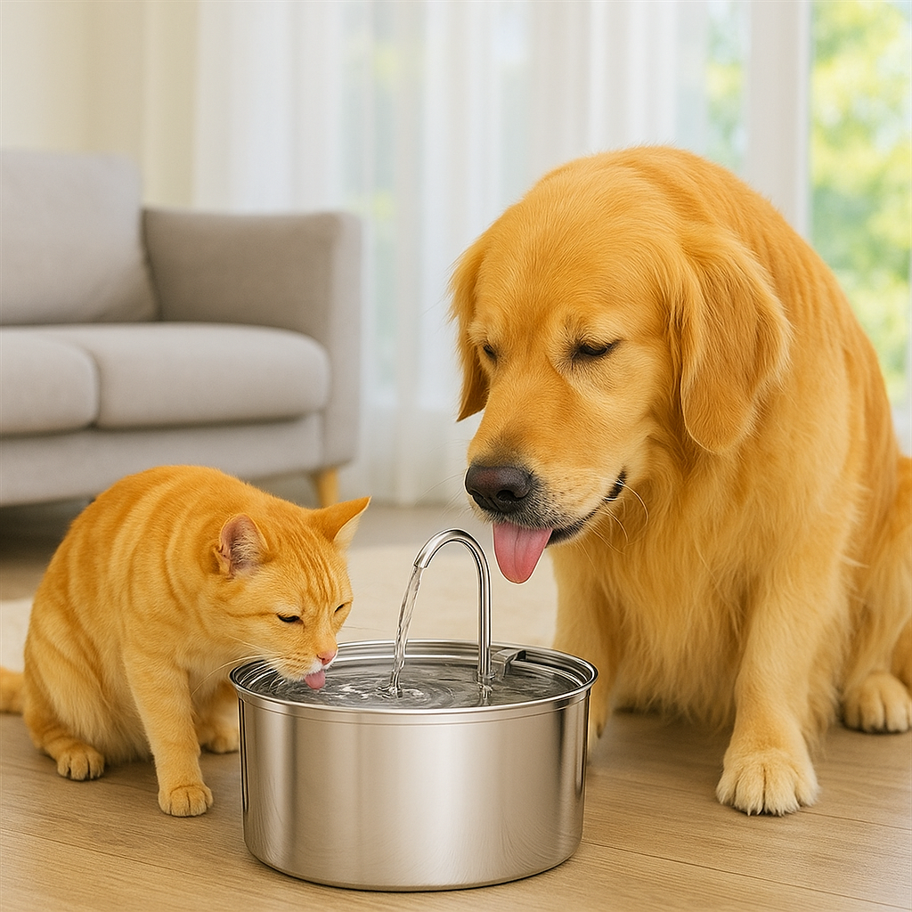 Edelstahl Trinkbrunnen für Katzen und Hunde 3L | Veluna