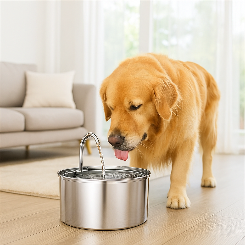 Edelstahl Trinkbrunnen für Katzen und Hunde 3L | Veluna