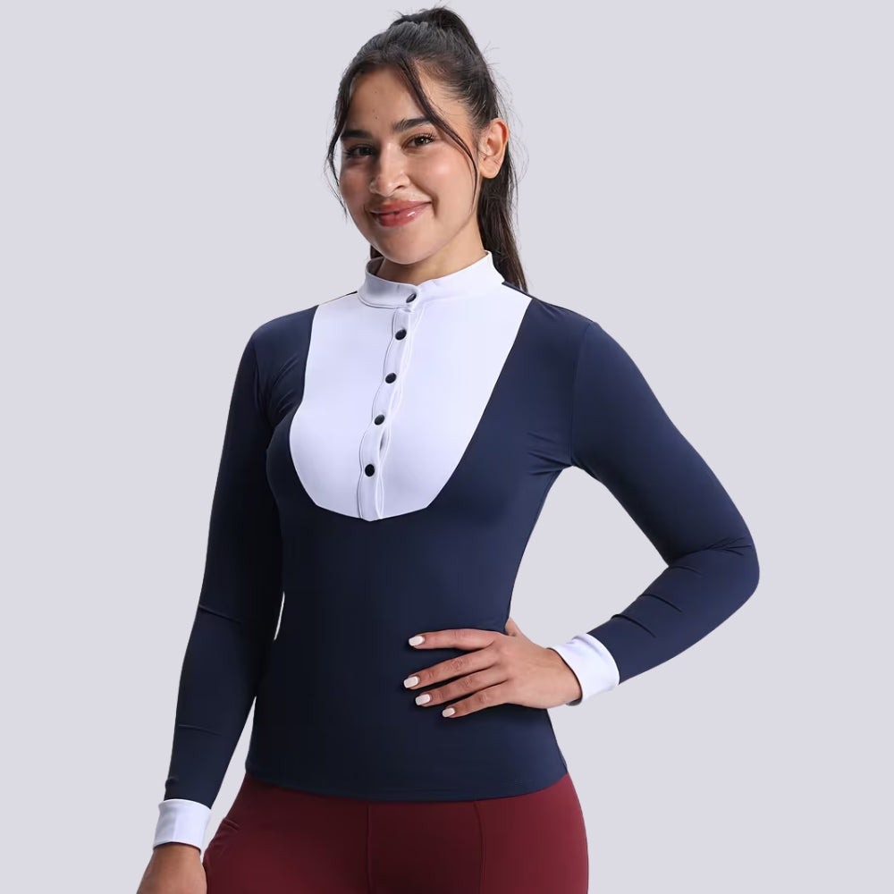 Equestrian Shirt Nylon Stretch Slim Fit Langarm | Salmera