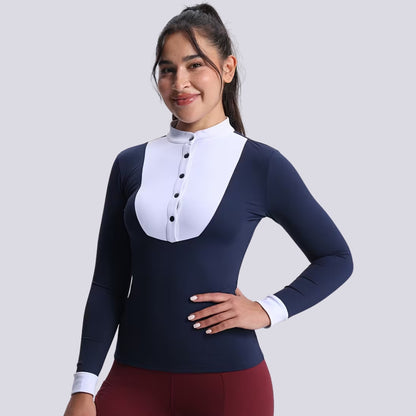 Equestrian Shirt Nylon Stretch Slim Fit Langarm | Salmera