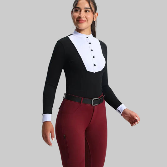 Equestrian Shirt Nylon Stretch Slim Fit Langarm | Salmera