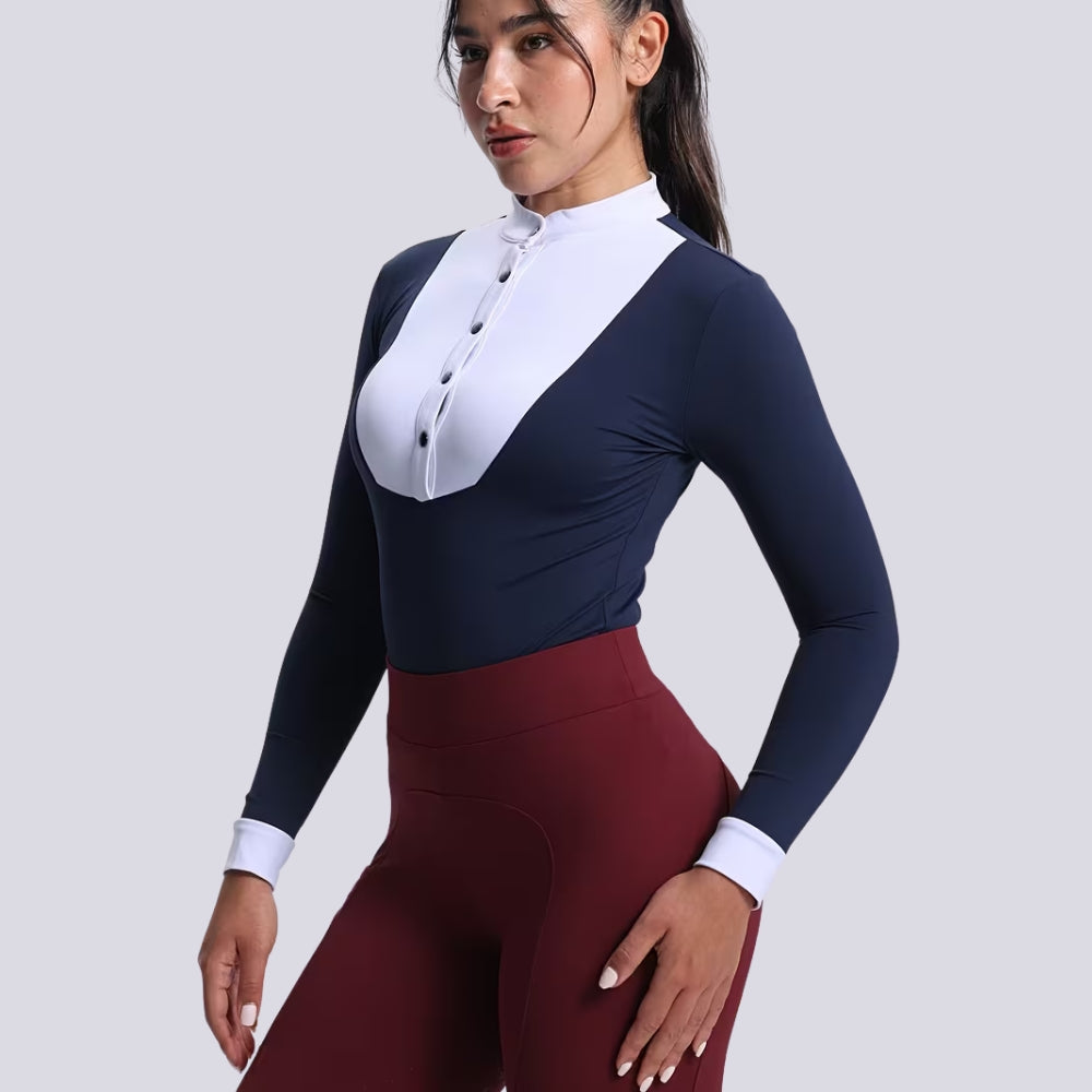 Equestrian Shirt Nylon Stretch Slim Fit Langarm | Salmera
