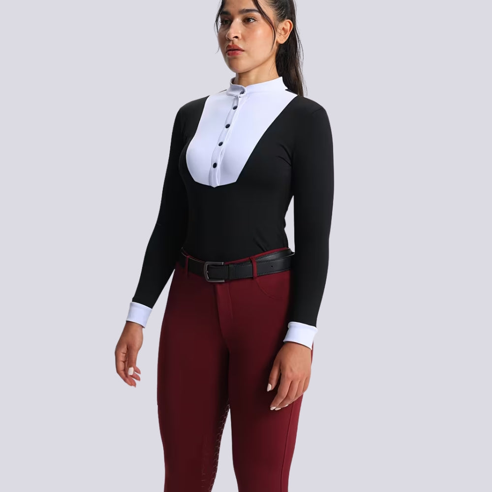 Equestrian Shirt Nylon Stretch Slim Fit Langarm | Salmera