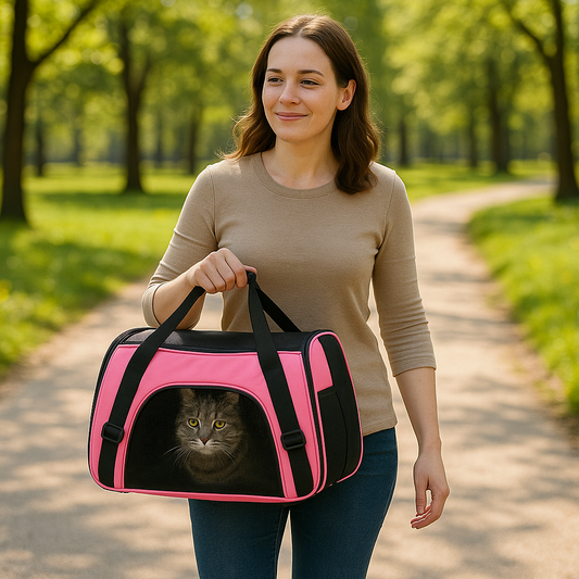Faltbare katze transportbox mit atmungsaktivem Mesh und Reißverschluss | FeliPro