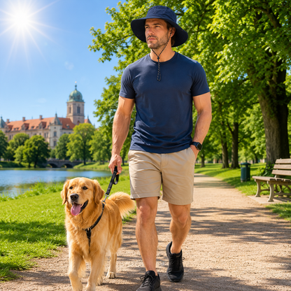 Faltbarer UPF 50+ UV Sommerhut fuer Hundespaziergaenge | Solvanta
