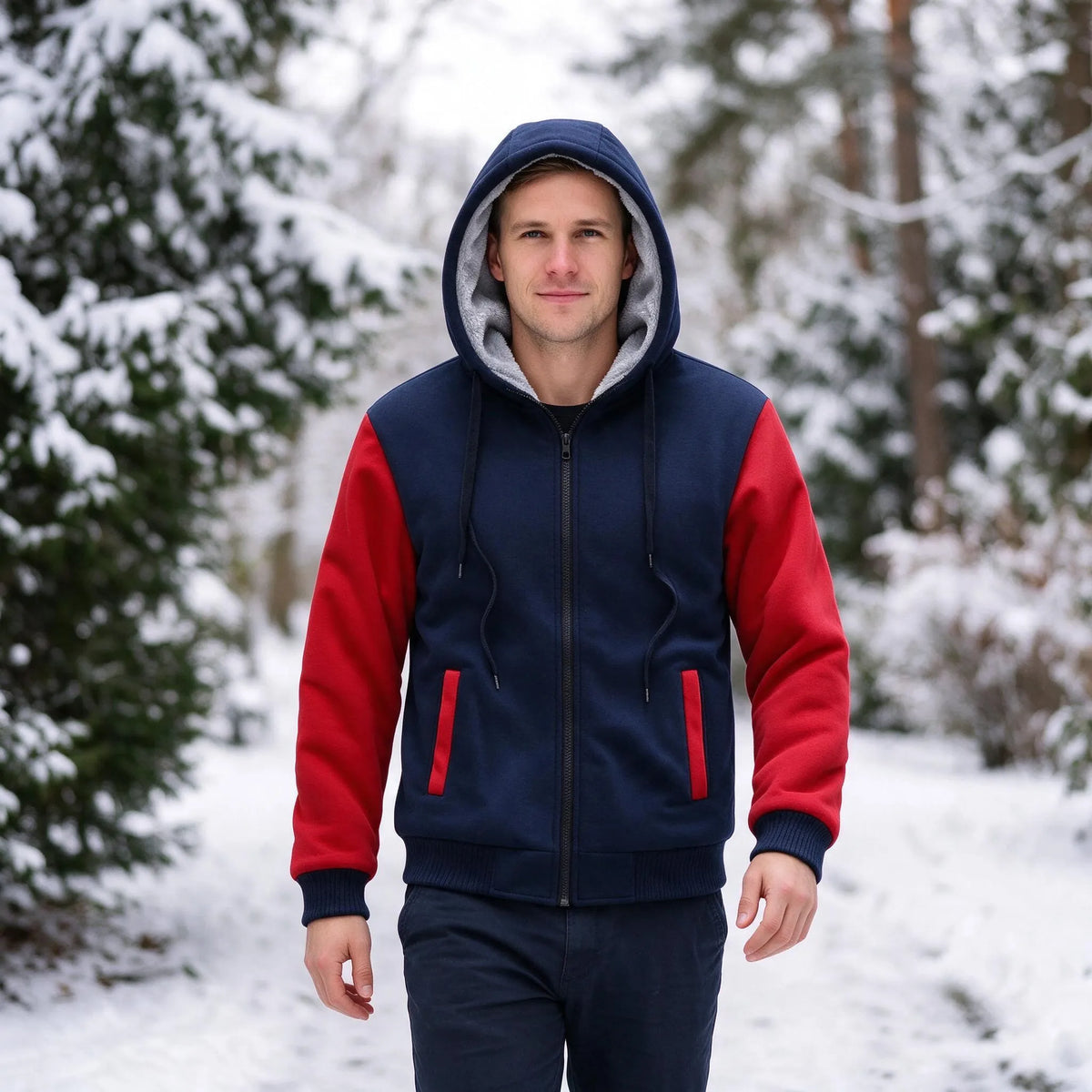 Gefütterte Winterjacke Mit Kapuze